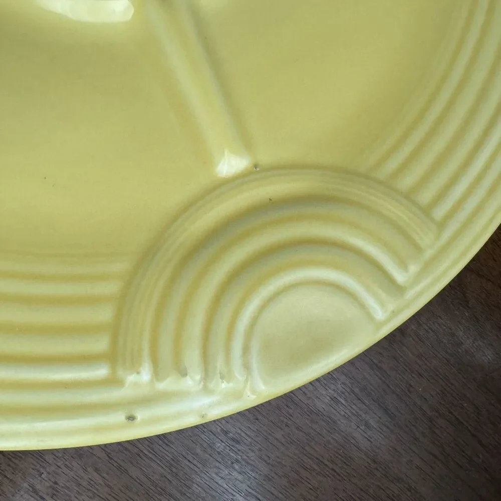 Fiestaware Vintage Hostess Yellow Fiesta Tray Chip Dip Tray 12.5